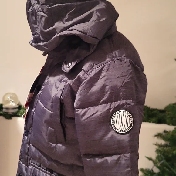 New With Tags DKNY Boys coat, size medium 10/12, dark grey - Picture 6 of 12